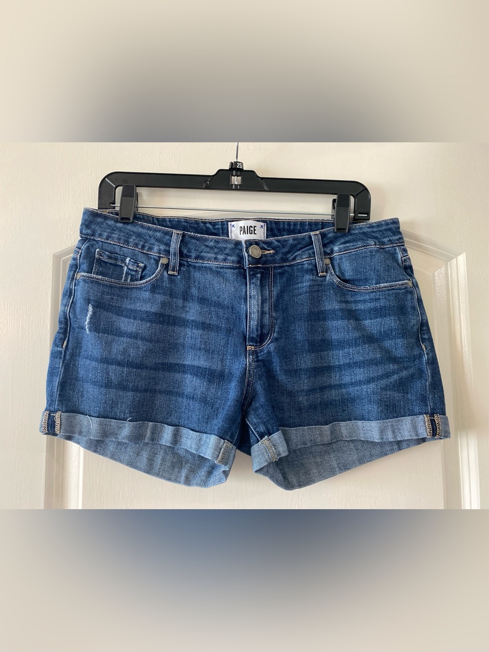 PAIGE Blue Denim Cuffed Women's Shorts / Size 28 / VGUC